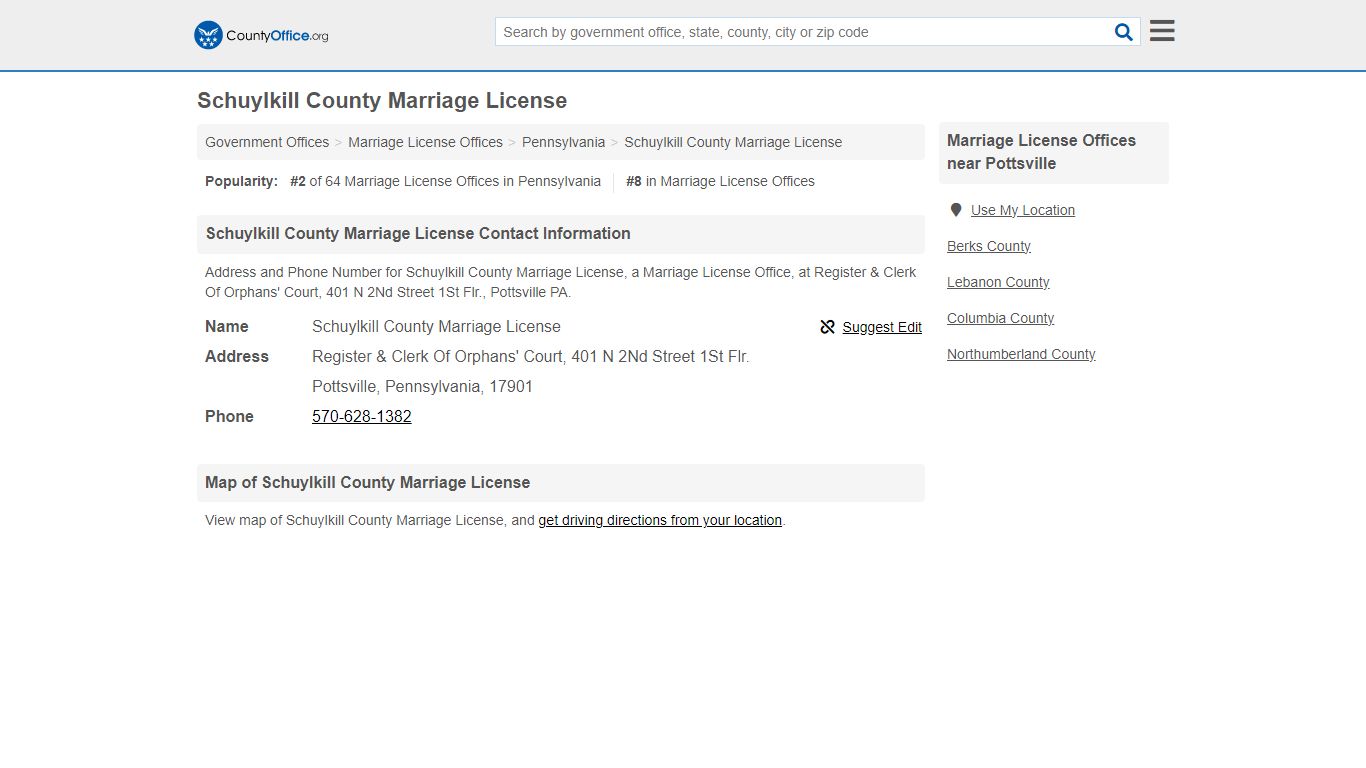 Schuylkill County Marriage License